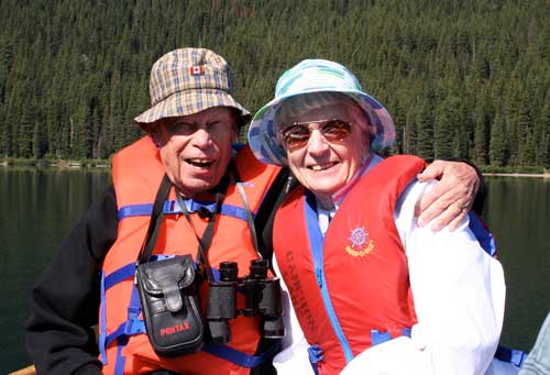 Ed’s Mom and Dad on the lake at Waterton, just before her stroke